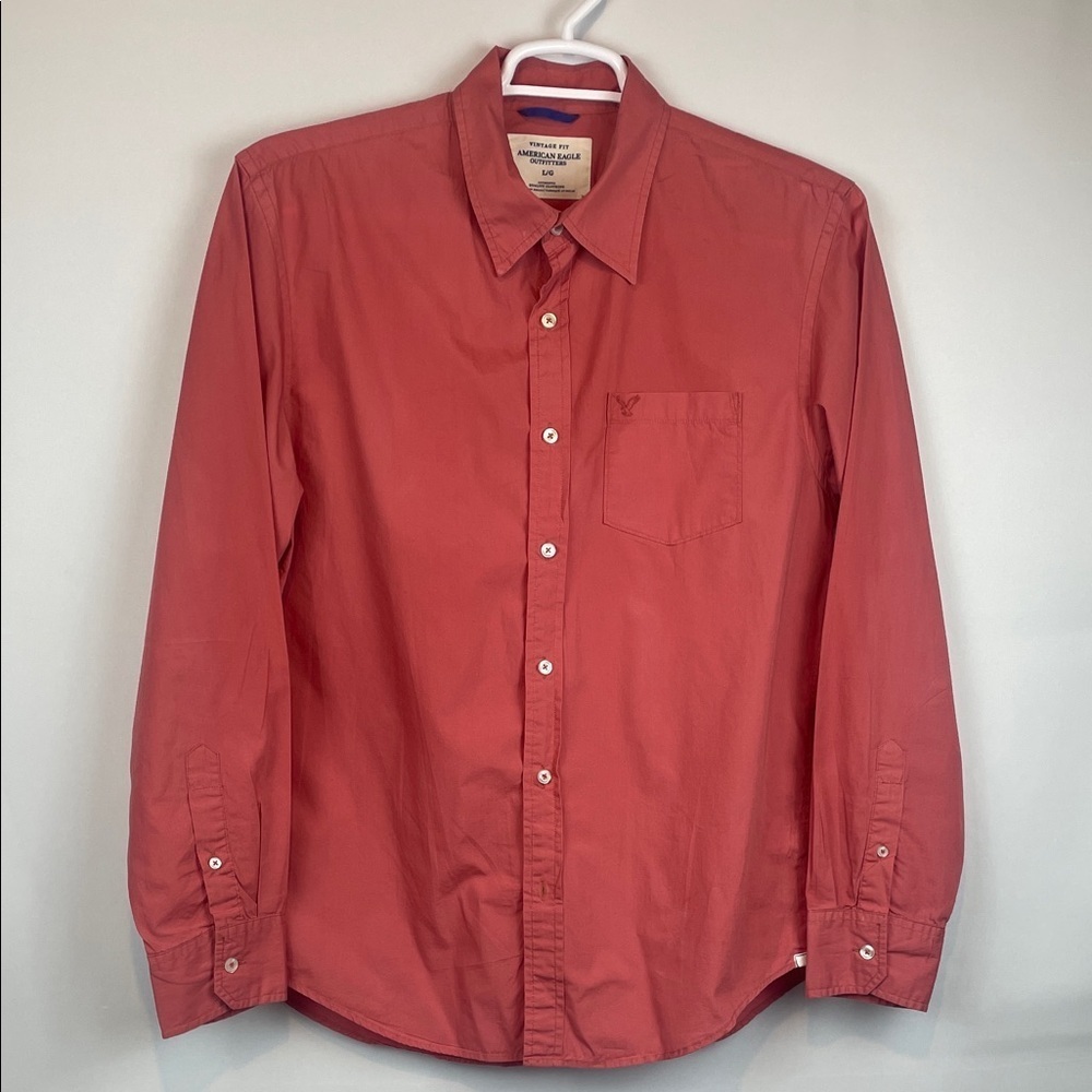 American Eagle Outfitters Men's peach color Button-Down Shirt size L